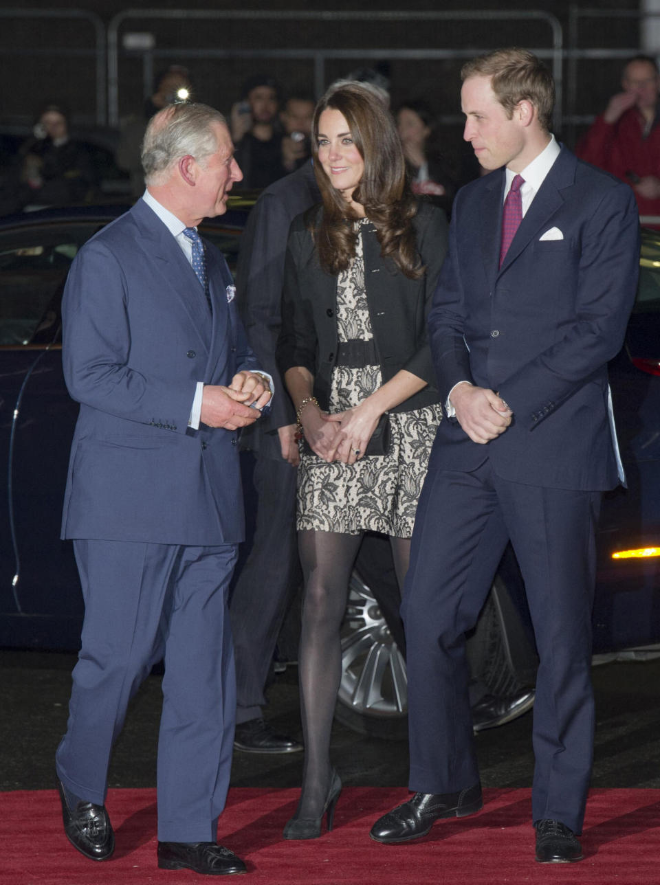 Kate, Charles et William en décembre 2011