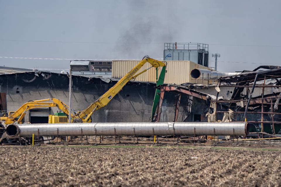 The former C6-Zero plant in Marengo being demolished, Monday, April 10, 2023. 