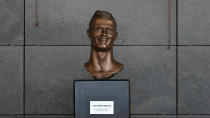 <p>The Portugal captain’s “likeness” has been compared to a 1950s psychopath and a melted David Coulthard by fans on social media </p>