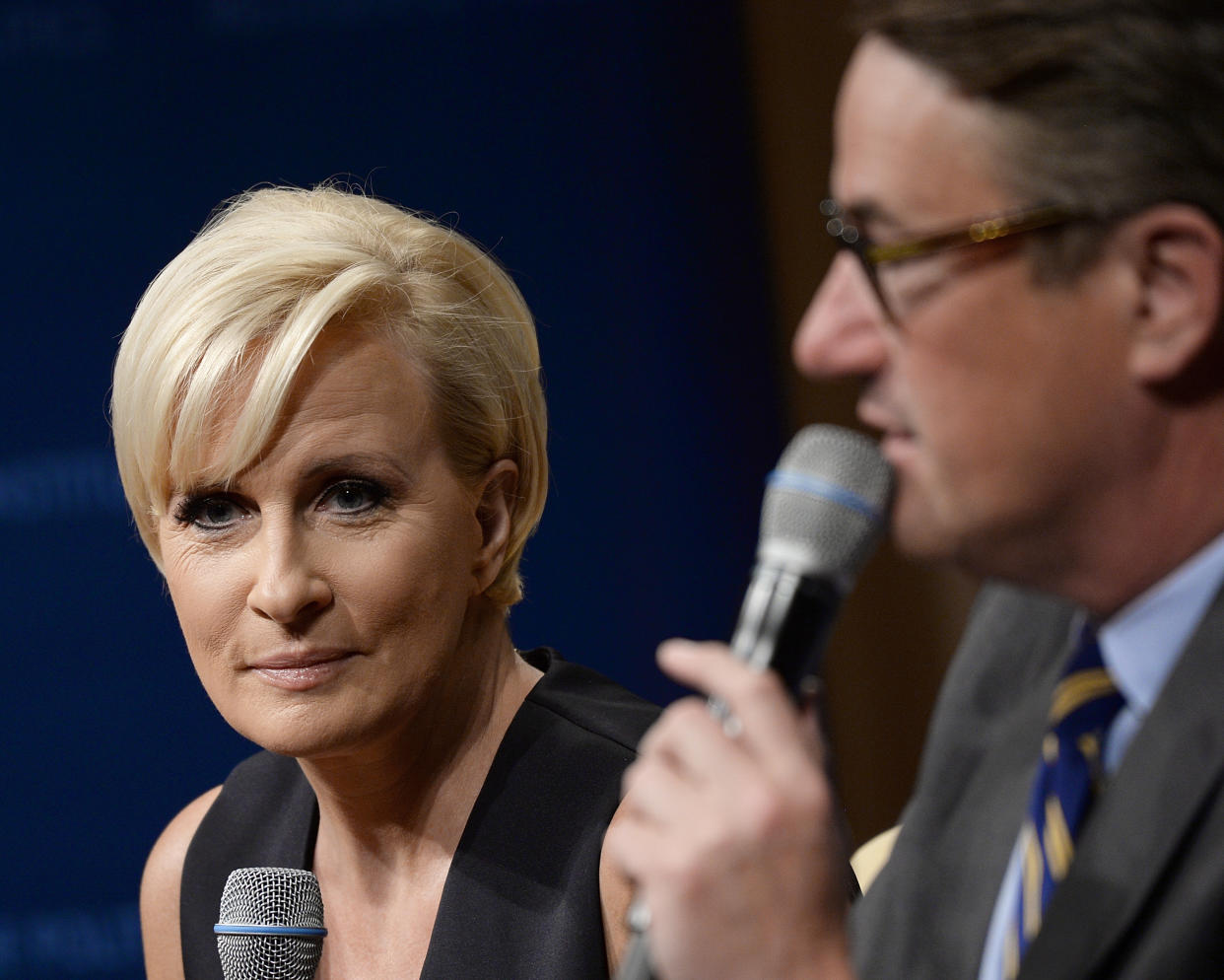 WASHINGTON, DC - JULY 12:  Joe Scarborough and Mika Brzezinski take part in "The David Rubenstein Show: Peer-To-Peer Conversations"at The National Archives on July 12, 2017 in Washington, DC.  (Photo by Shannon Finney/WireImage)