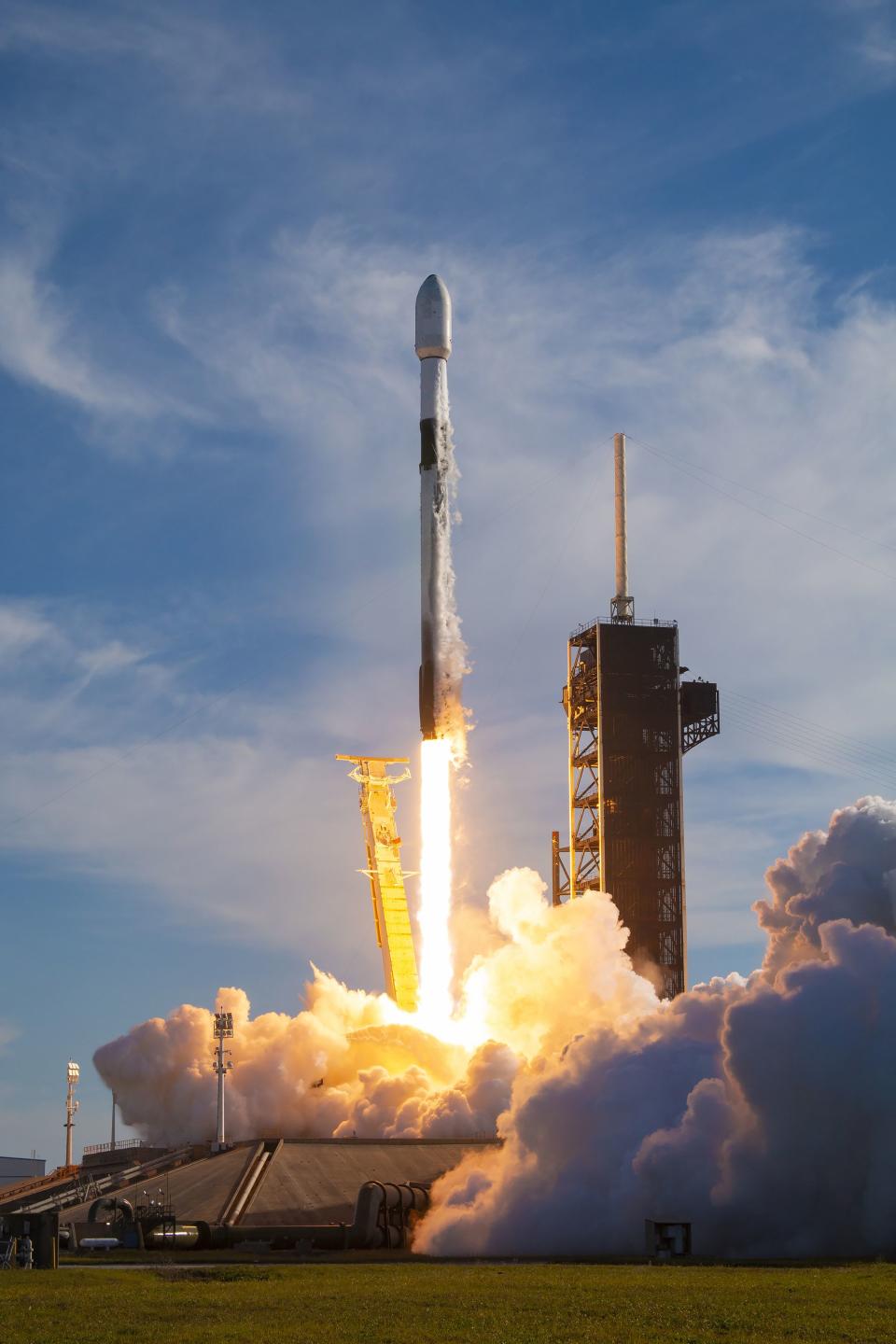 This Falcon 9 rocket blasted off from the Kennedy Space Center.