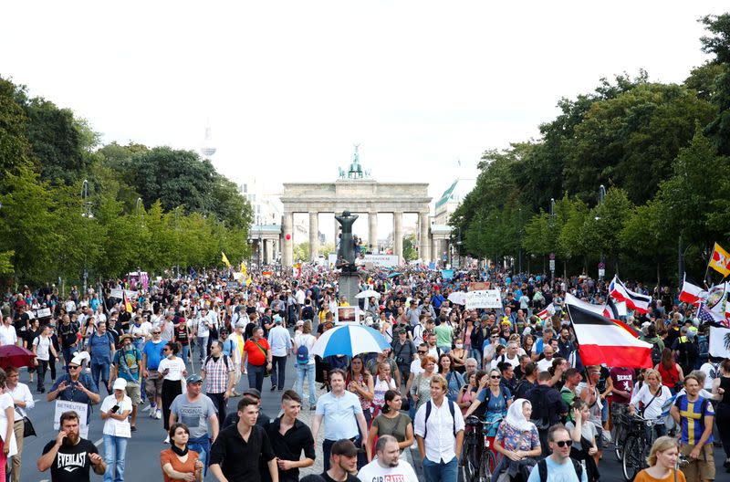 Demonstration against the German government's COVID-19 restrictions in Berlin