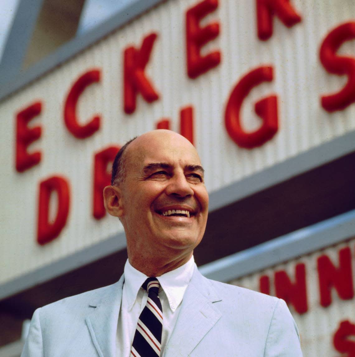 Jack Eckerd in 1968 at one of his Eckerd drugstores. Miami Herald File