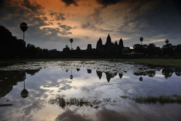 Angkor Wat temples at sunrise