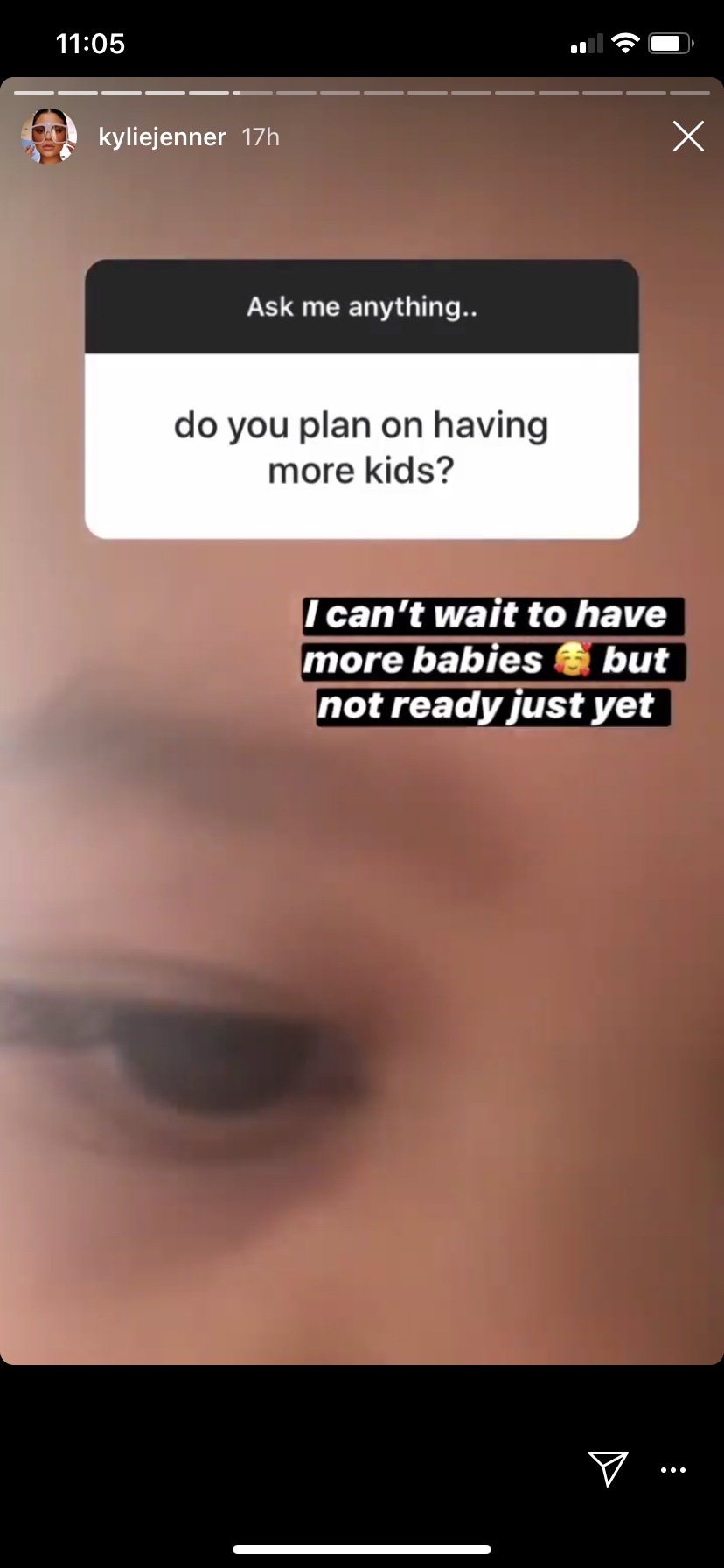 Kylie Jenner revealed her plans for future children on Instagram. (Screenshot: Instagram/Kylie Jenner)