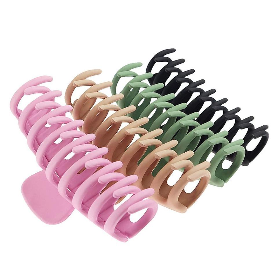 7) TOCESS Nonslip Hair Claw Clips (Pack of 4)