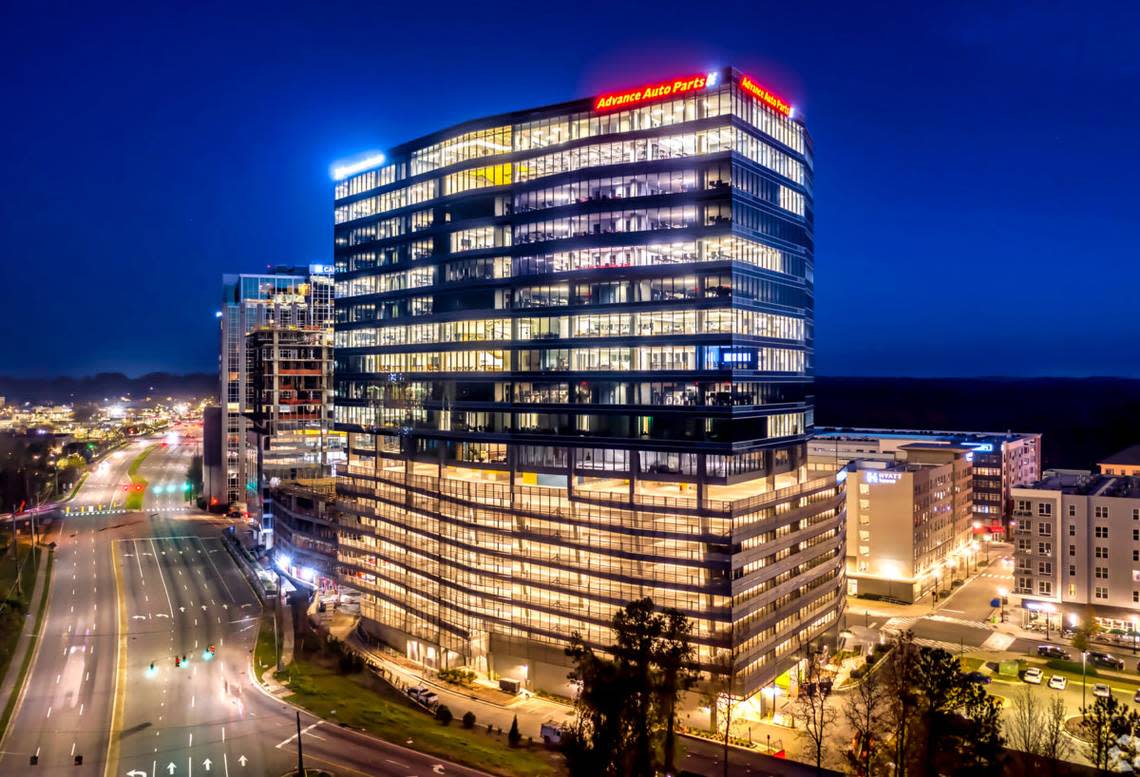 The Advance Auto Parts Tower opened on Six Forks Road in North Hills in 2020.