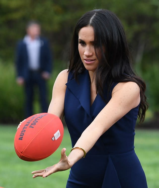 The Duchess of Sussex wasn’t afraid to get in the game in Melbourne, Australia.