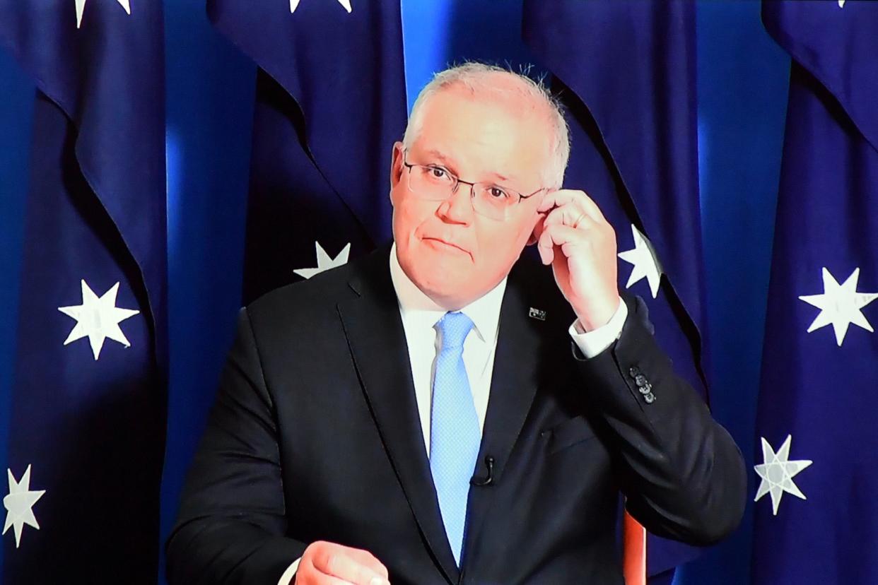 <p>Scott Morrison, the Australian prime minister, said he was seeking the removal of the ‘truly repugnant’ image from Twitter</p> (Getty)