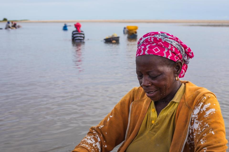 A woman gathers cockles from the mangroves in Joal-Fadiouth (Randa Osman/MSI Reproductive Choices)