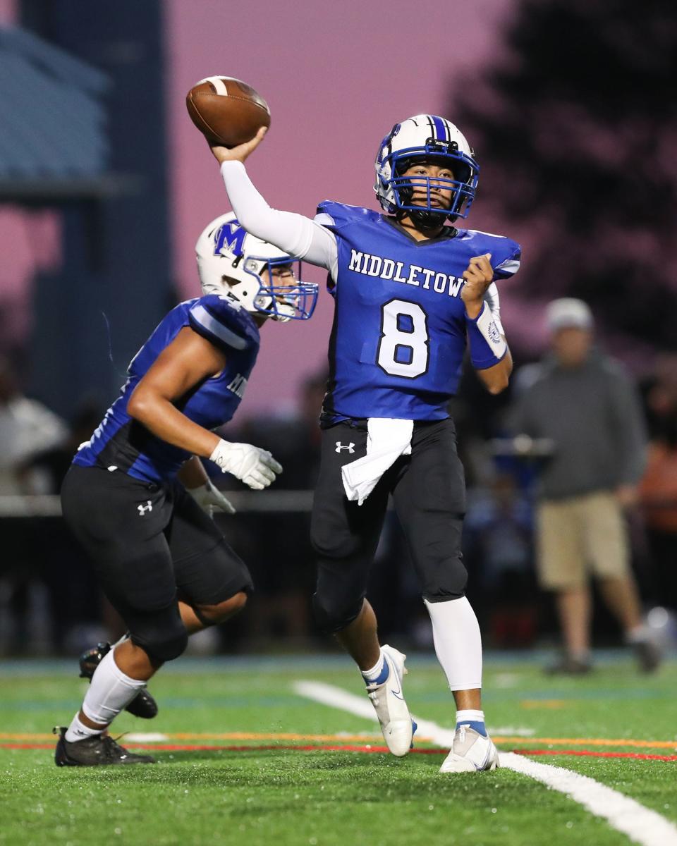 Quarterback Julian Delacruz and Middletown have put up 48 points through six quarters this season.