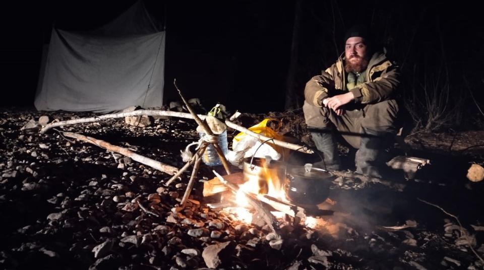 Nikita camping under the stars (PA Real Life/ Nikita Gretsi, Egor Makarov and Yury Berezhnev)