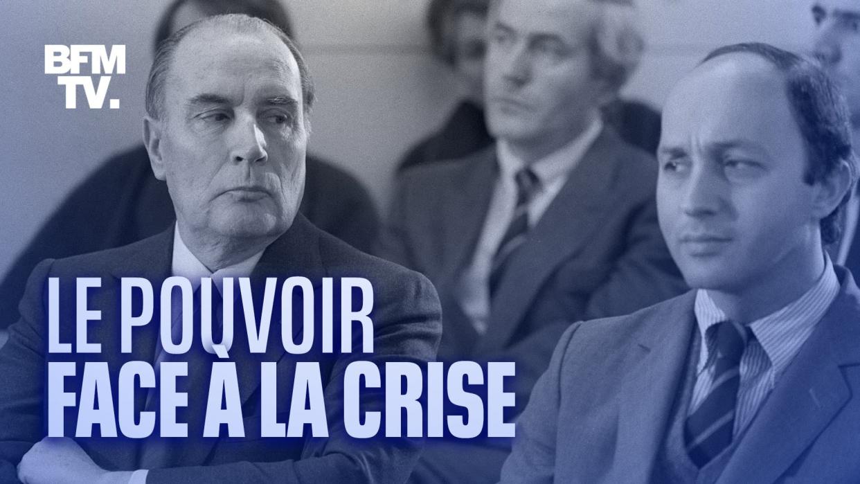 Le président François Mitterrand au côté de son Premier ministre, Laurent Fabius, le 19 décembre 1984 - Michel Clément