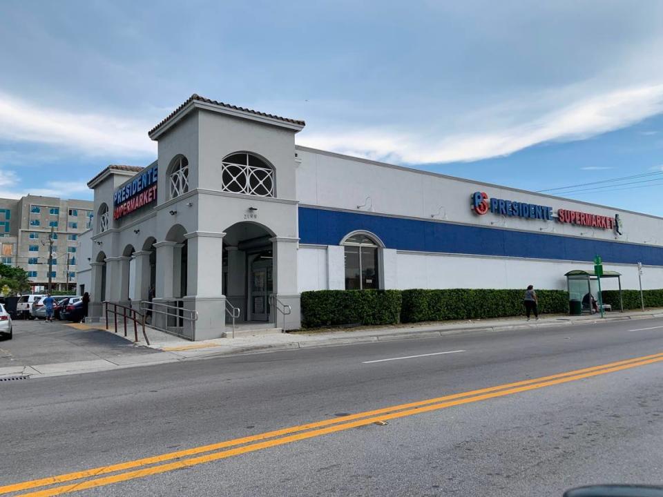 The Presidente Supermarket at 2199 NW 36th St. in Miami. A new Presidente is to be built starting in the summer of 2024 for the coming Southplace City Center in Cutler Bay in South Miami-Dade.