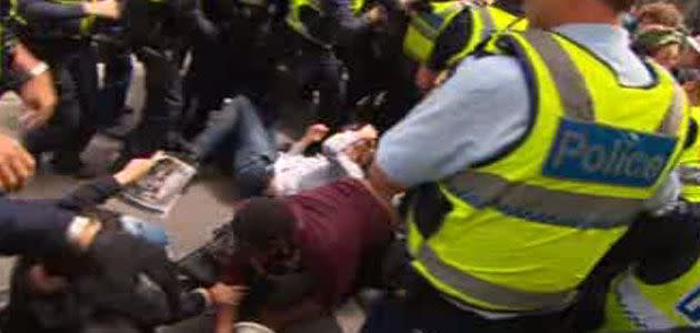 Student protest over higher education cuts turns ugly. Photo: 7News