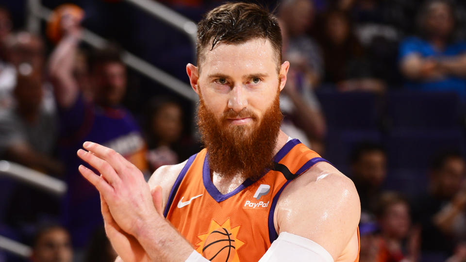 Aron Baynes, pictured playing against the Portland Trail Blazers, has logged two monster games.