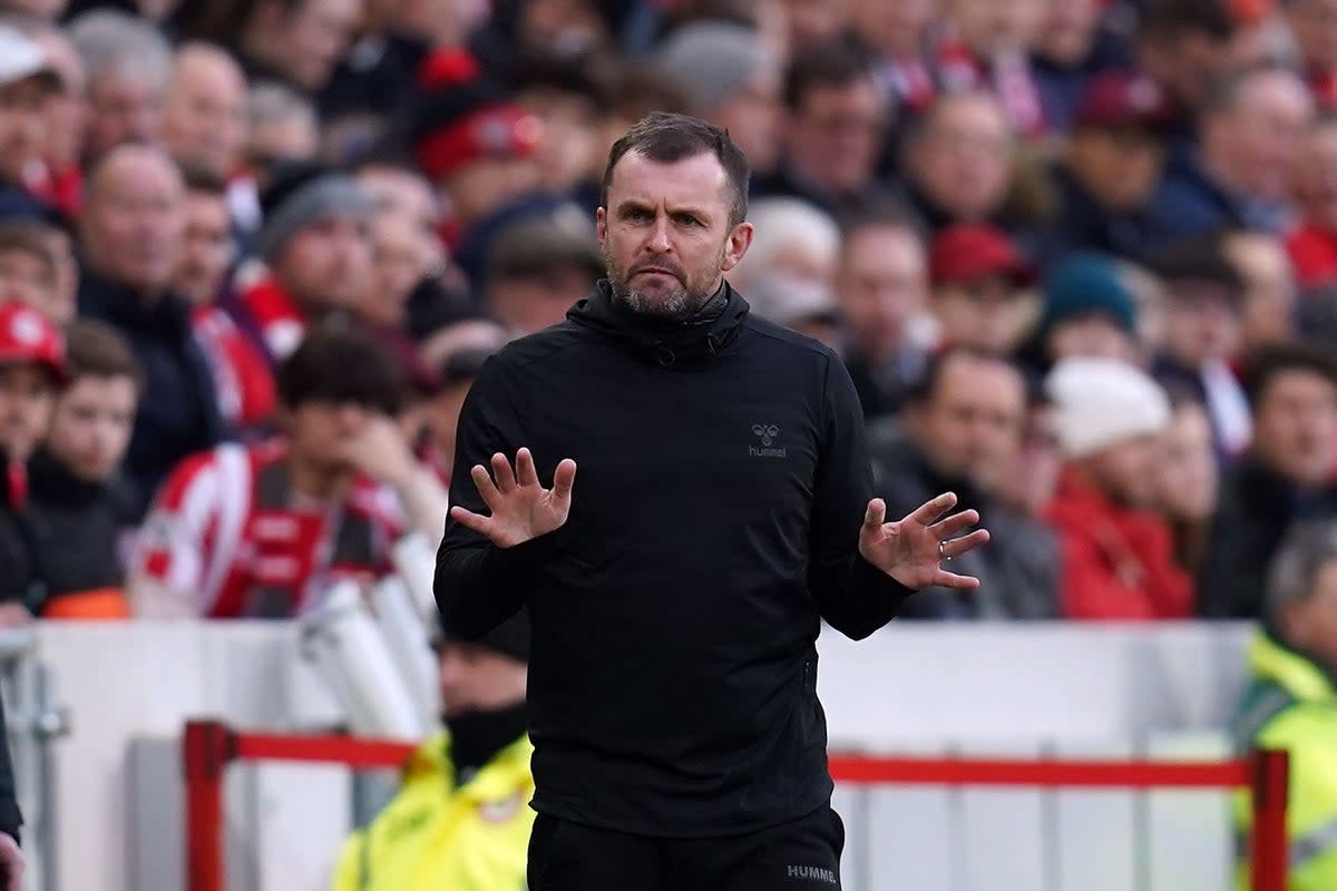 Southampton manager Nathan Jones came in for flak (John Walton/PA) (PA Wire)