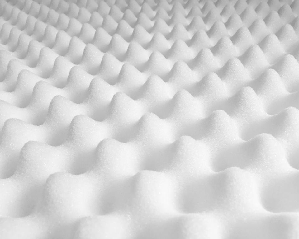 Egg crate mattress topper zoomed in on texture