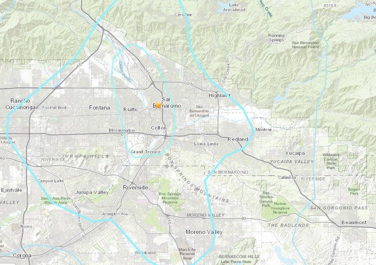 The United States Geological Survey reported a preliminary 4.4 magnitude earthquake at 7:43 p.m. on Wednesday was centered in San Bernardino.