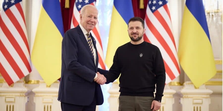 Joe Biden and Volodymyr Zelenskyy