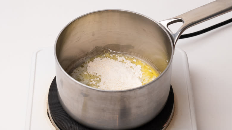 flour and butter in saucepan