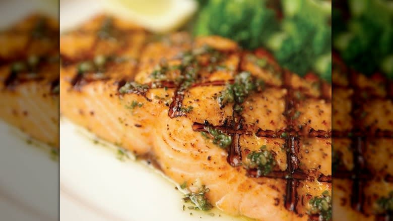 salmon and broccoli