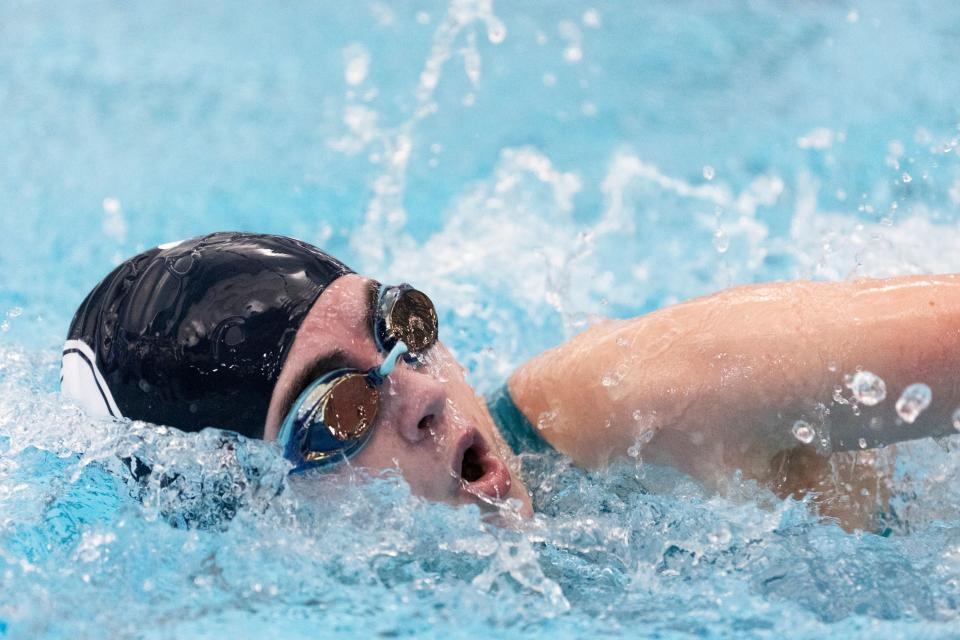 Students of 3A High Schools compete in swimming preliminaries for state championships at BYU’s Richards Building in Provo on Friday, Feb. 16, 2024. | Marielle Scott, Deseret News