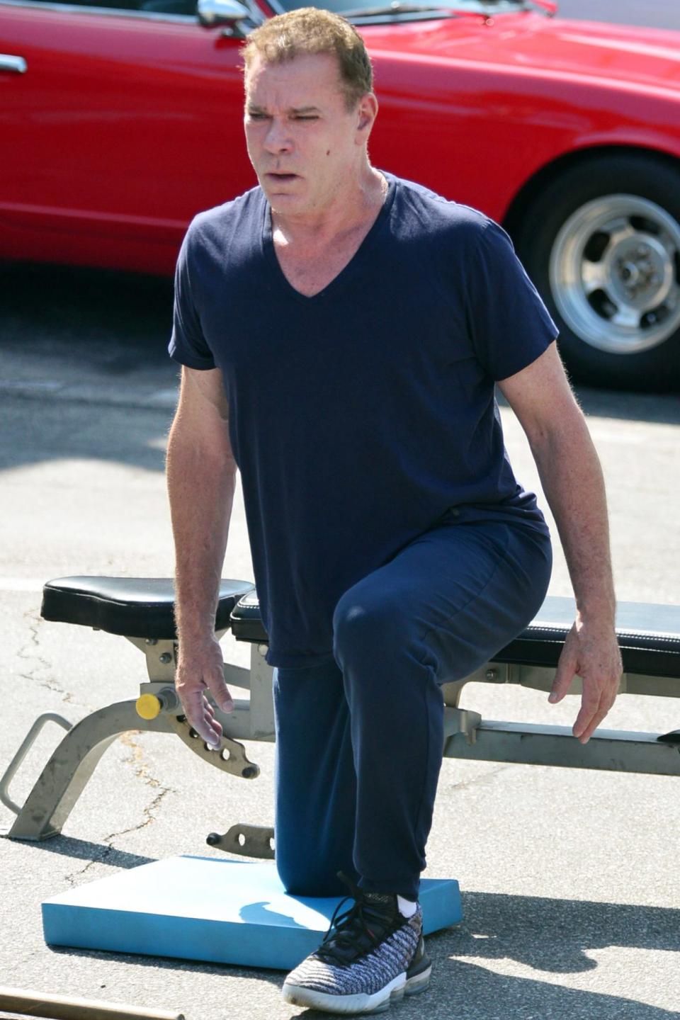 <p>Ray Liotta works out at Gold’s Gym in Venice Beach, California, on Tuesday.</p>