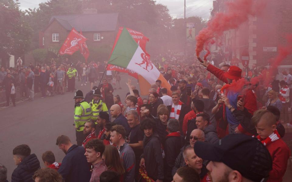 Liverpool flares - AP Photo/Jon Super