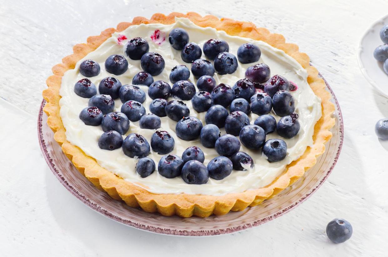 <p>Famous for their crave-worthy cream pies, “crunch pies,” and old-fashioned double-crusts, Betty’s Pies in Two Harbors, Minnesota, has been baking handmade pies since the 1950s. This French blueberry cream pie is made on a graham cracker crust filled with a cream cheese and whipped cream filling and topped with wild Maine blueberry filling and a hint of almond.</p><p><br></p><p><i>(Related: <a href=/& rel="nofollow noopener" target="_blank" data-ylk="slk:Funfetti Cakes and Treats Worth Celebrating;elm:context_link;itc:0;sec:content-canvas" class="link rapid-noclick-resp">Funfetti Cakes and Treats Worth Celebrating</a>)</i></p><span class="copyright"> bit245 / iStock </span>