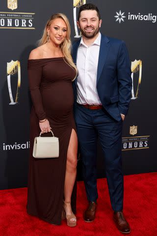 <p>Christopher Polk/Variety via Getty</p> Emily Wilkinson Mayfield and Baker Mayfield