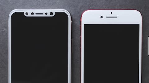 iPhone 8 dummy model alongside iPhone 7 - Credit: MacRumors/YouTube