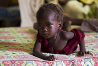 A child rescued from Boko Haram in Sambisa forest rests at a camp for Internally Displaced People camp in Yola, Adamawa State, Nigeria, May 3, 2015. REUTERS/Afolabi Sotunde