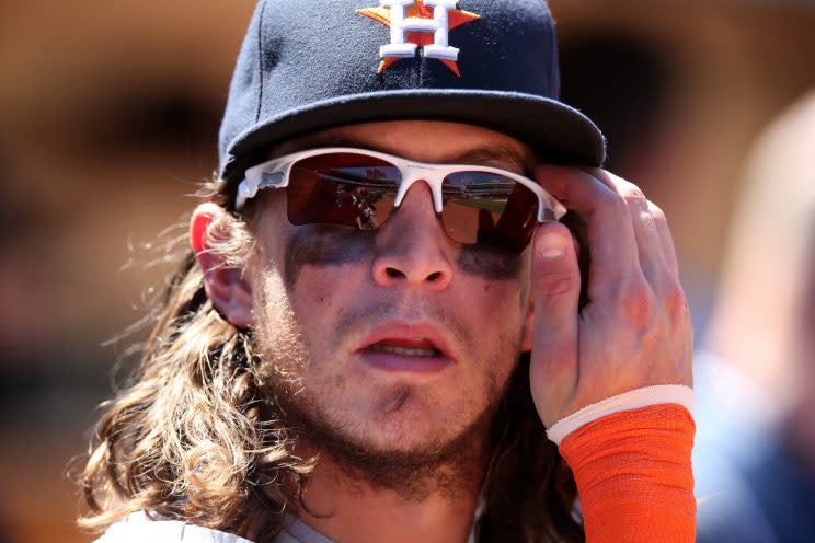 Colby Rasmus believes he’s underrated due to his looks and lifestyle. (Getty Images/Brad Mangin)