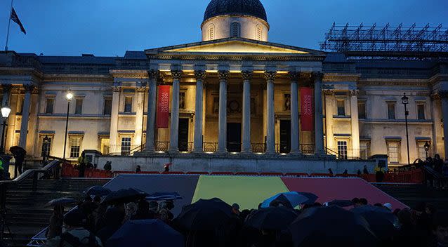 London honours those involved in the Belgium attack. Source: AAP