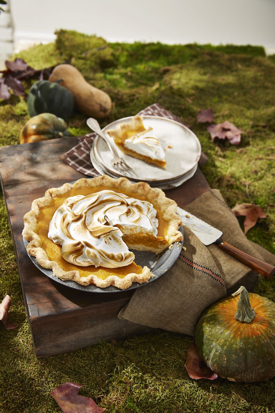 roasted butternut squash pie with toasted meringue topping