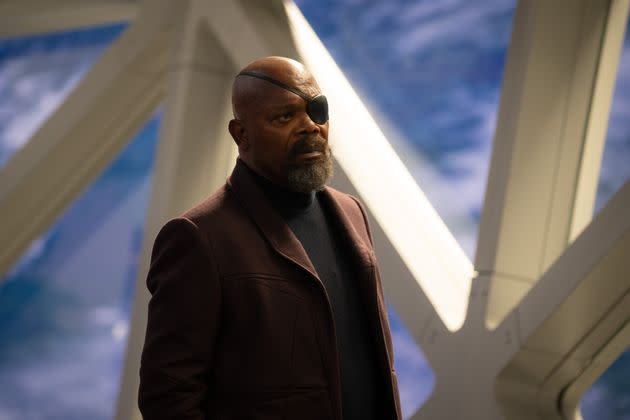 Samuel L Jackson in character as Nick Fury