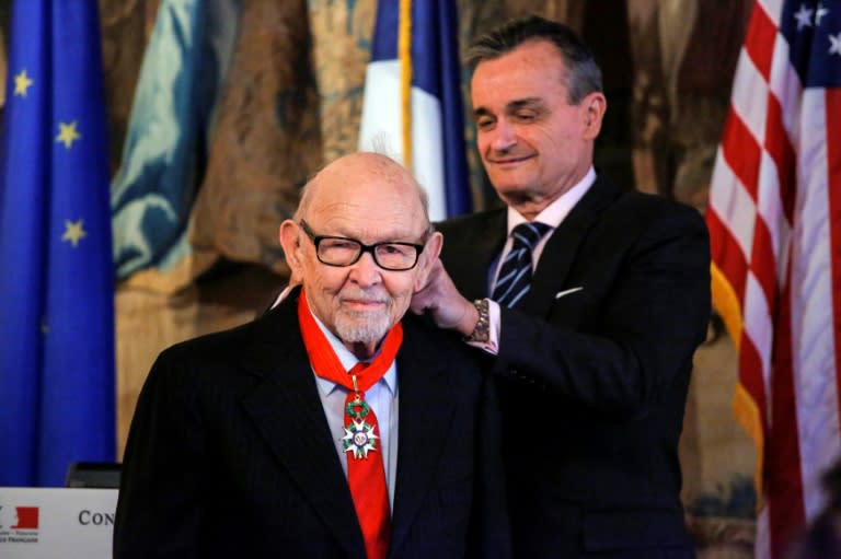 French ambassador to the United States Gerard Araud awards Rosenberg the French Legion of Honor medal in New York