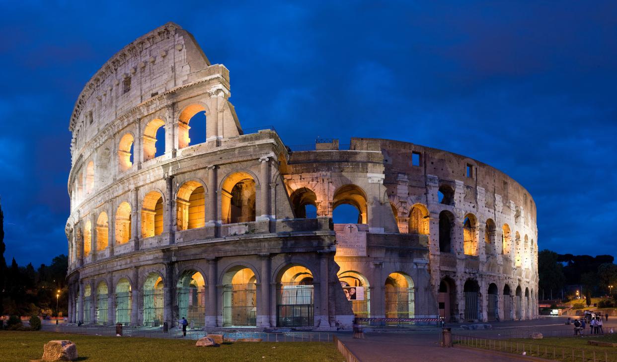 Coliseum at dusk, Rome, Italy