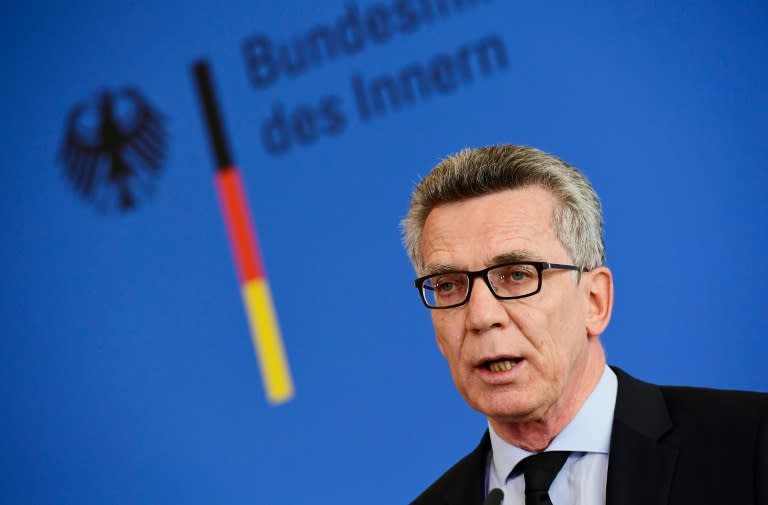 German Interior Minister Thomas de Maiziere addresses a press conference in Berlin, on July 23, 2016