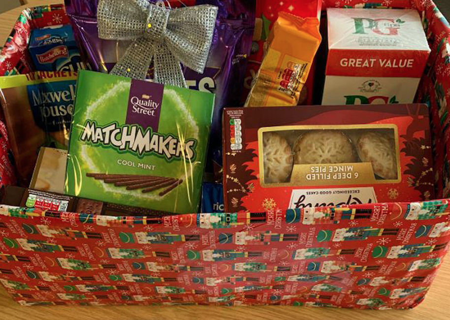 The box filled with treats for officers of the Thames Valley Police