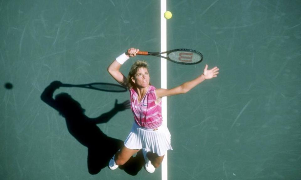 Chris Evert in action in 1985.