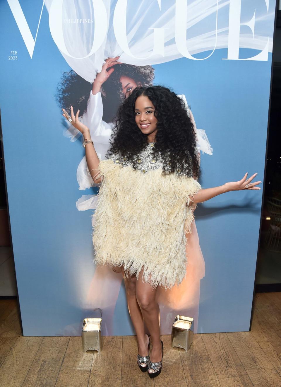 <p>H.E.R. attends H.E.R.'s <em>Vogue</em> Philippines cover and pre-Grammy celebration at Bar Lis on Feb. 3 in Los Angeles, California.</p>