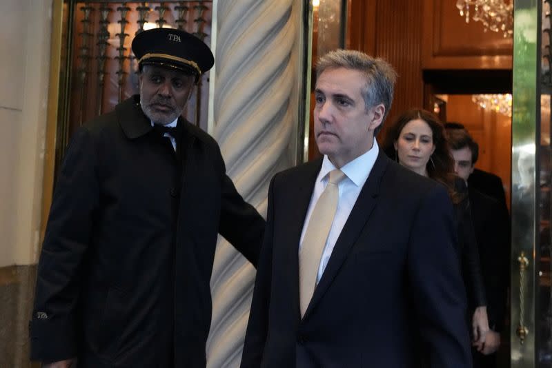 Michael Cohen heads to court for second day of cross-examination, in New York