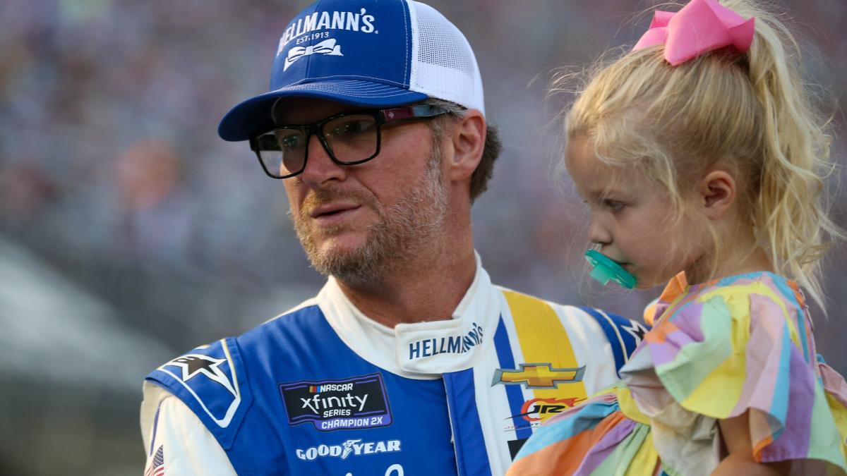 Dale Jr. ends Xfinity race in Victory Lane, celebrating Justin Allgaier's  win