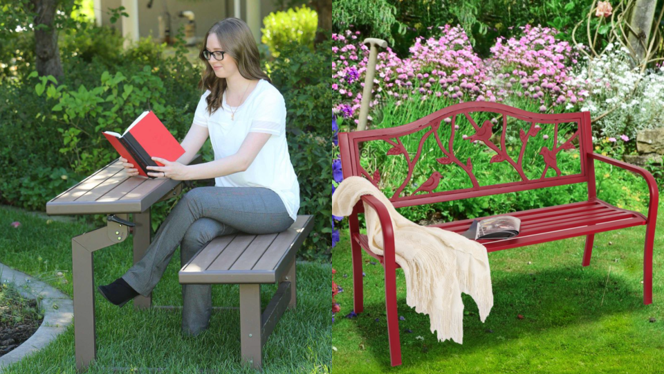 You can read, craft, or do a puzzle outdoors on these perfectly-sized benches. Put your newest addition to use!