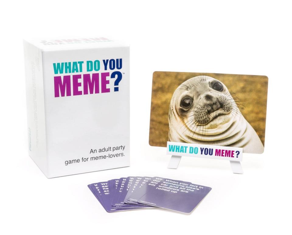 The perfect gift for that person who constantly sends you funny memes. Return the favor with <strong><a href="https://amzn.to/2NHDbRM" target="_blank" rel="noopener noreferrer">What Do You Meme</a></strong>, which now comes several expansion packs, including a&nbsp;<strong><a href="https://amzn.to/2KeLUZG" target="_blank" rel="noopener noreferrer">NSFW Expansion Pack</a></strong>, a&nbsp;<a href="https://amzn.to/2NH7V5y" target="_blank" rel="noopener noreferrer"><strong>Stoner Expansion Pack</strong>﻿</a>&nbsp;and a&nbsp;<strong><a href="https://amzn.to/2O6R5f7" target="_blank" rel="noopener noreferrer">Mean Girls Expansion Pack</a></strong>. <strong><a href="https://amzn.to/2NHDbRM" target="_blank" rel="noopener noreferrer">Get this starter pack on Amazon</a></strong>.