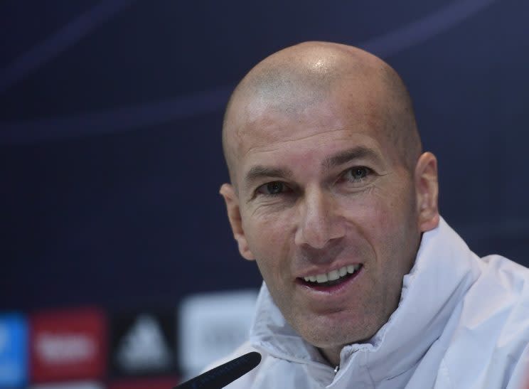 <span>Zinedine Zidane totalement fan de Maxime Lopez (AFP).</span>