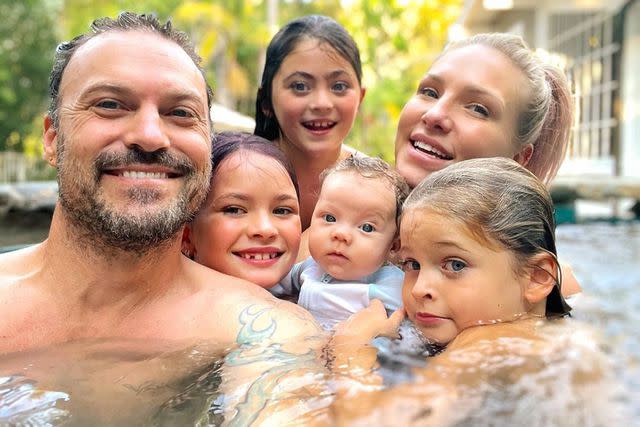 <p>Brian Austin Green/Instagram</p> Brian Austin Green and Sharna Burgess with the kids