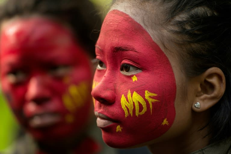 Female guerrillas of the New People's Army (NPA) in the Sierra Madre mountain range, located east of Manila